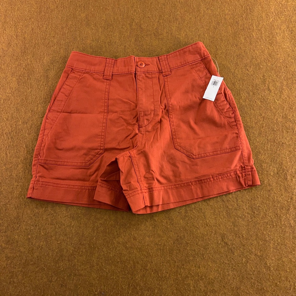 Old Navy Womens Small Orange OG Chino High Rise Patch Pocket Shorts NWT